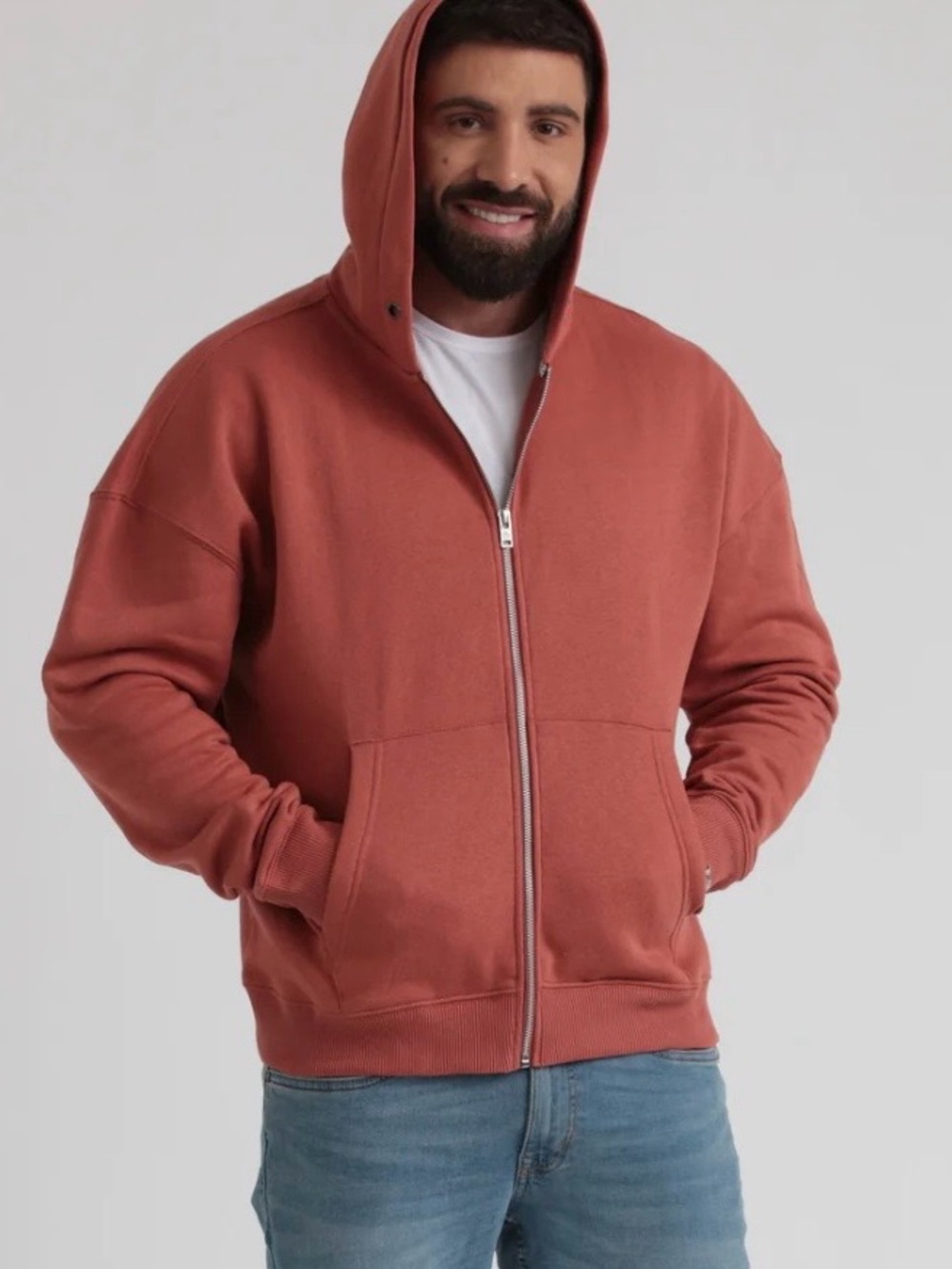 Free Planet Men’s Rust Colored Full Zip Hoodie Size Small